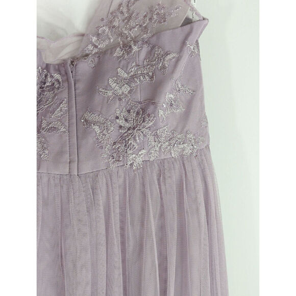 DB Studio Women's Embroidered One Shoulder Maxi Dress Lavender Purple Size 8 NWT - Picture 10 of 13